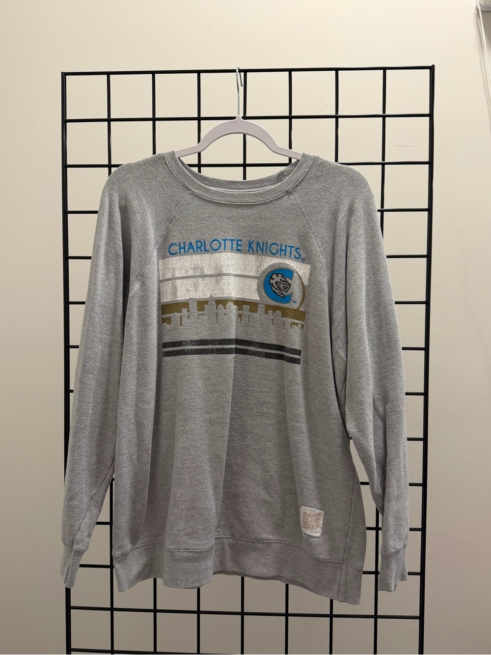 Charlotte Knights Gray Graphic Crewneck Sweatshirt